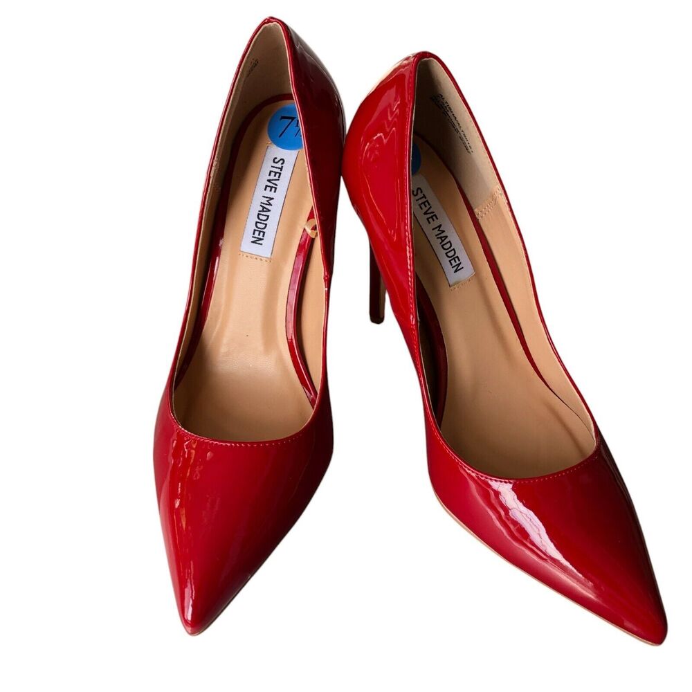Steve Madden Red Patent Pointed Toe Stiletto Heels